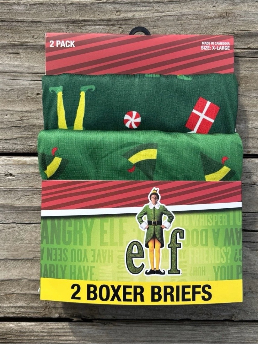 ELF Men's Green Holiday Boxer Briefs - 2 Pack